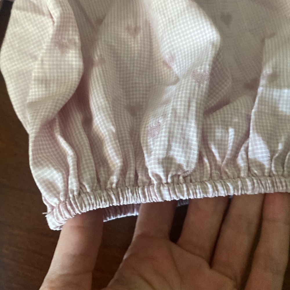 Unique Vintage dusty rose heart puff sleeve top size medium (6-8) - Picture 6 of 9